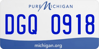 MI license plate DGQ0918