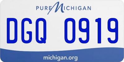 MI license plate DGQ0919