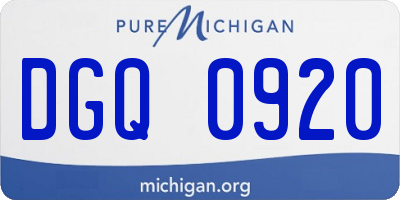 MI license plate DGQ0920