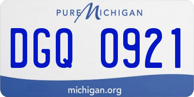 MI license plate DGQ0921