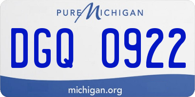 MI license plate DGQ0922