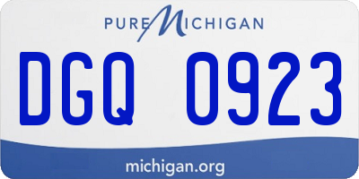 MI license plate DGQ0923