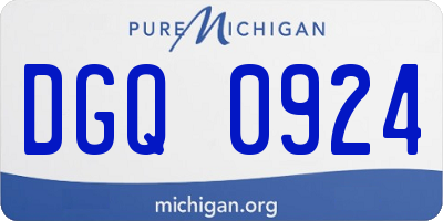 MI license plate DGQ0924