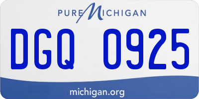MI license plate DGQ0925