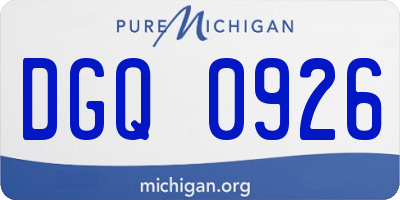 MI license plate DGQ0926
