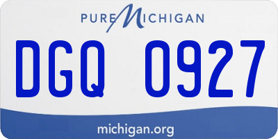 MI license plate DGQ0927
