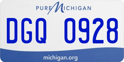 MI license plate DGQ0928