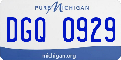 MI license plate DGQ0929