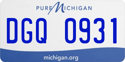 MI license plate DGQ0931