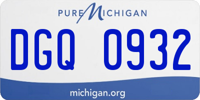MI license plate DGQ0932