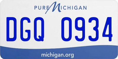 MI license plate DGQ0934