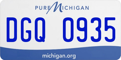 MI license plate DGQ0935