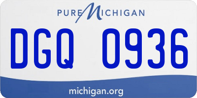 MI license plate DGQ0936