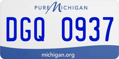 MI license plate DGQ0937