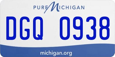MI license plate DGQ0938