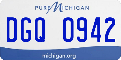 MI license plate DGQ0942