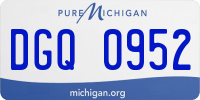 MI license plate DGQ0952