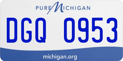 MI license plate DGQ0953