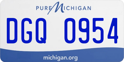 MI license plate DGQ0954