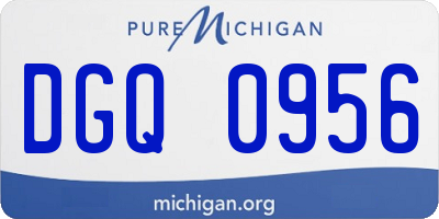 MI license plate DGQ0956