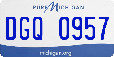 MI license plate DGQ0957