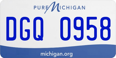 MI license plate DGQ0958