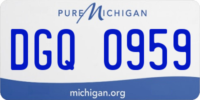 MI license plate DGQ0959