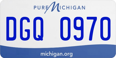 MI license plate DGQ0970