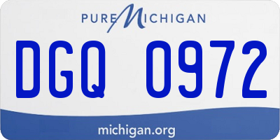 MI license plate DGQ0972