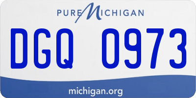 MI license plate DGQ0973