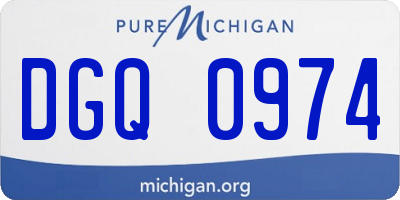 MI license plate DGQ0974