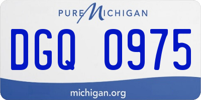 MI license plate DGQ0975