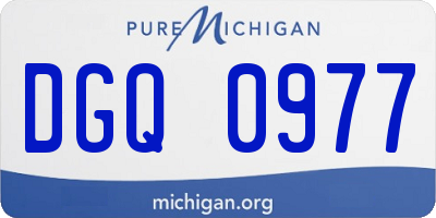 MI license plate DGQ0977