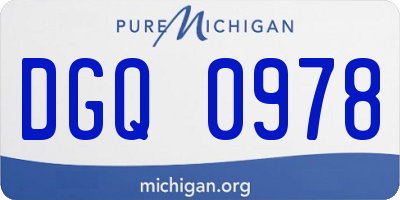MI license plate DGQ0978