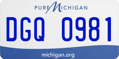 MI license plate DGQ0981
