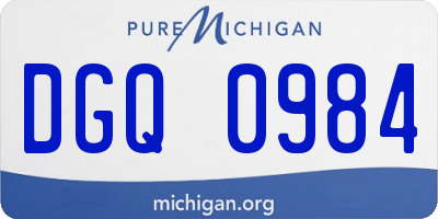 MI license plate DGQ0984