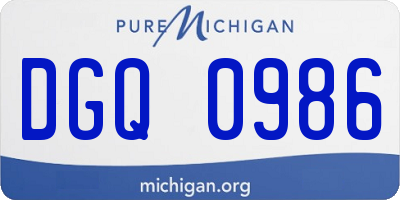 MI license plate DGQ0986