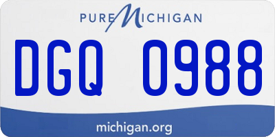 MI license plate DGQ0988