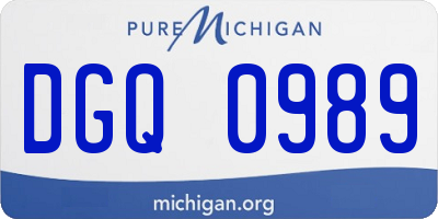 MI license plate DGQ0989