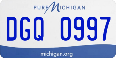 MI license plate DGQ0997