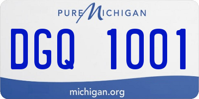 MI license plate DGQ1001