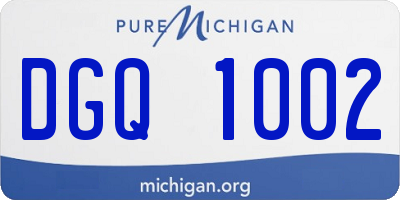 MI license plate DGQ1002