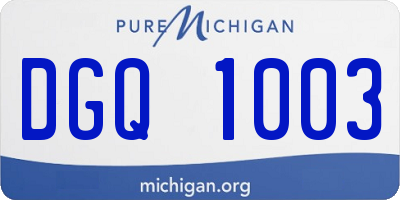 MI license plate DGQ1003