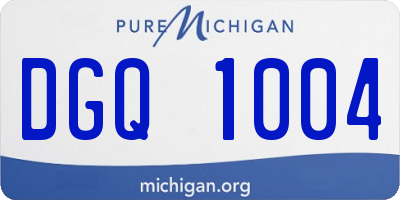 MI license plate DGQ1004