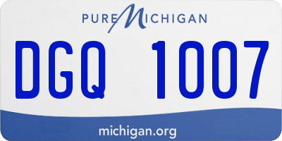 MI license plate DGQ1007