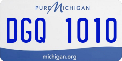 MI license plate DGQ1010
