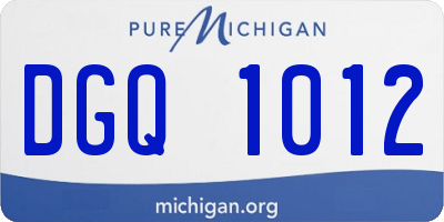 MI license plate DGQ1012