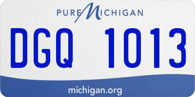 MI license plate DGQ1013