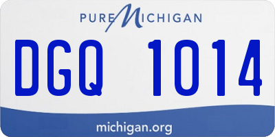 MI license plate DGQ1014