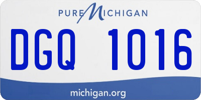 MI license plate DGQ1016